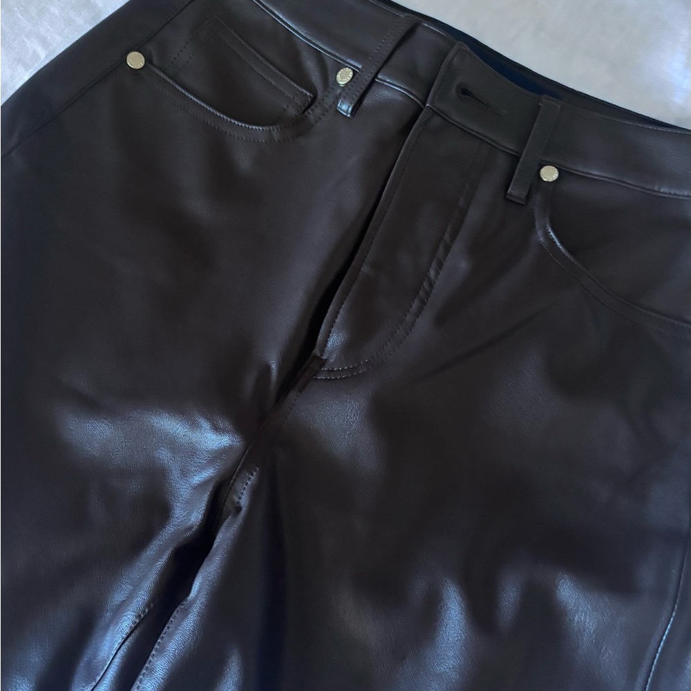 Veronica Beard Beverly Skinny Flare, Chocolate coloured, VEGAN Leather, pants.